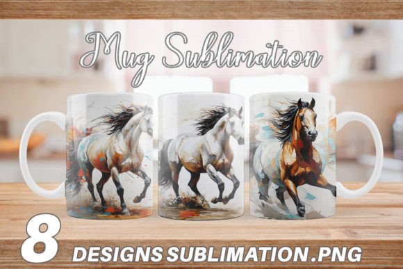 Download Mug Wrap 3D Horse Painting - Premium Resources